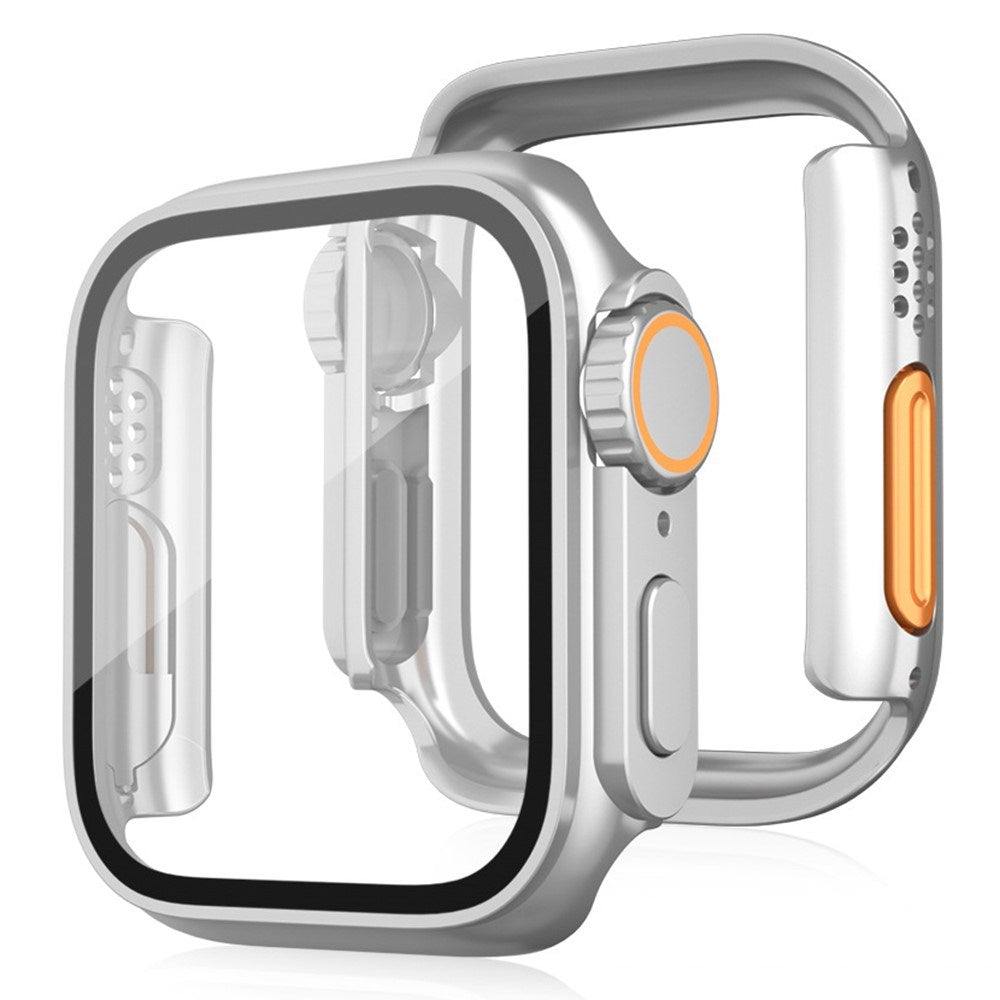 Apple Watch 11 / 10 (46mm) Hard Plastic Case with Built-In Screen Protector Glass - Silver