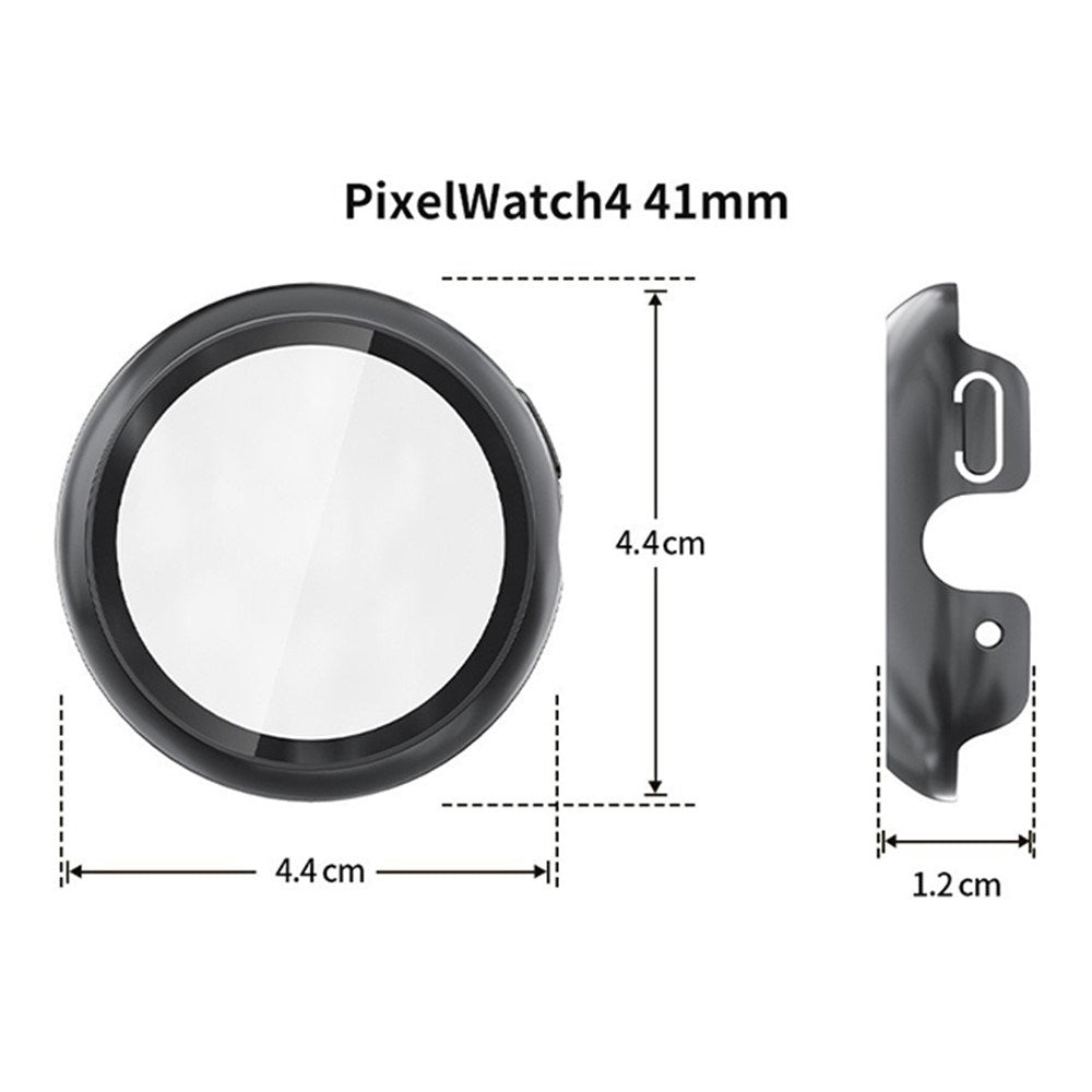 Google Pixel Watch 4 (41mm) Hard Plastic Case with Built-in Screen Protector - Beige