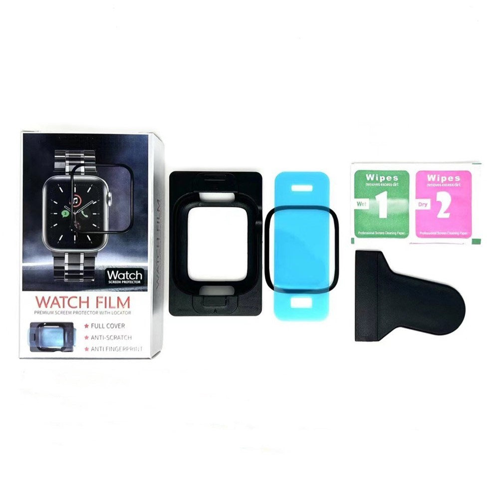 Apple Watch SE / 6 / 5 / 4 (44mm) Full Fit Protective Film with Installation Tool - Transparent / Black