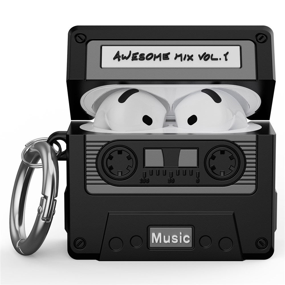 Apple AirPods (4th Gen.) Silicone Case with Cassette Tape Design - Black