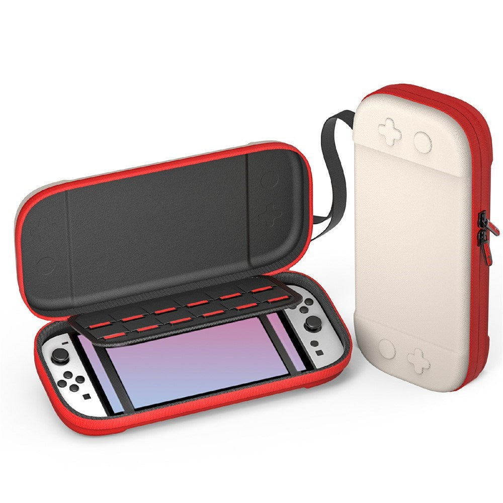 Nintendo Switch 2 Nylon Storage Bag with Strap - Beige / Red