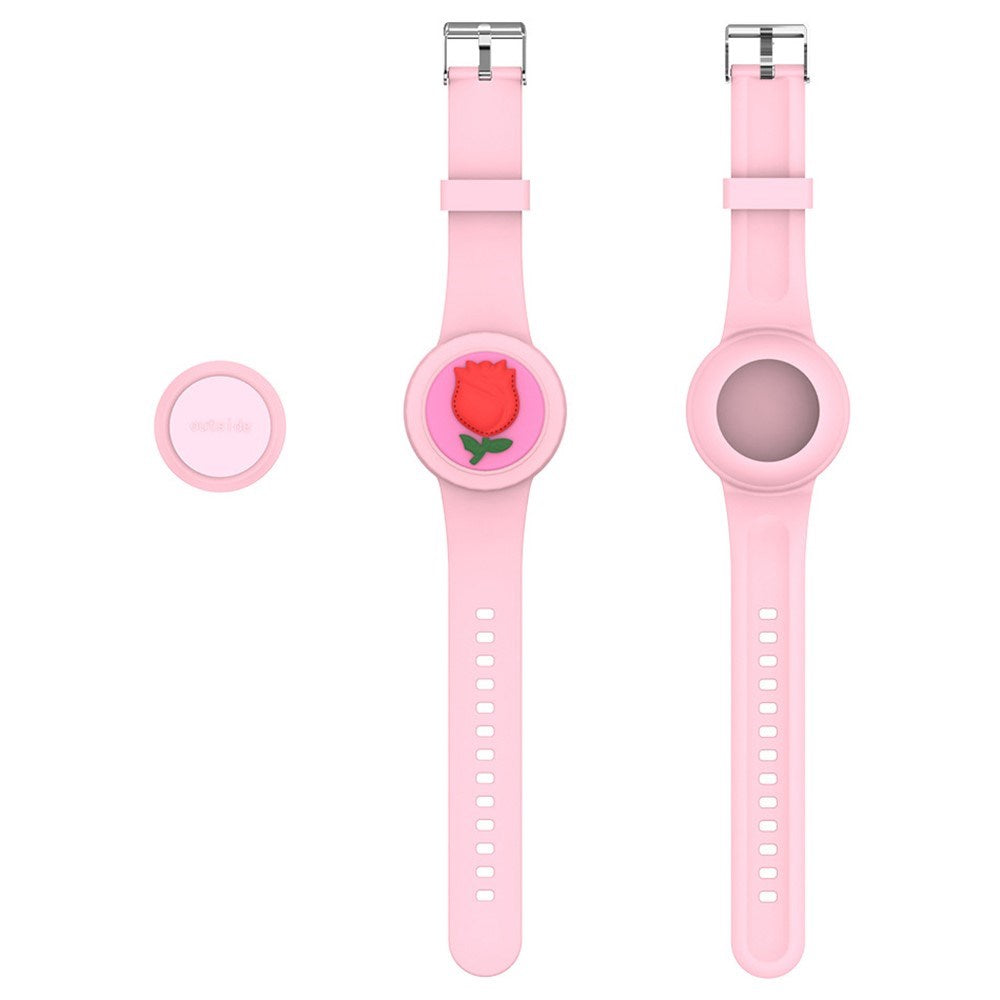 Apple AirTag 1. & 2. Gen. Silicone Strap with 3D Design - Pink / Rose