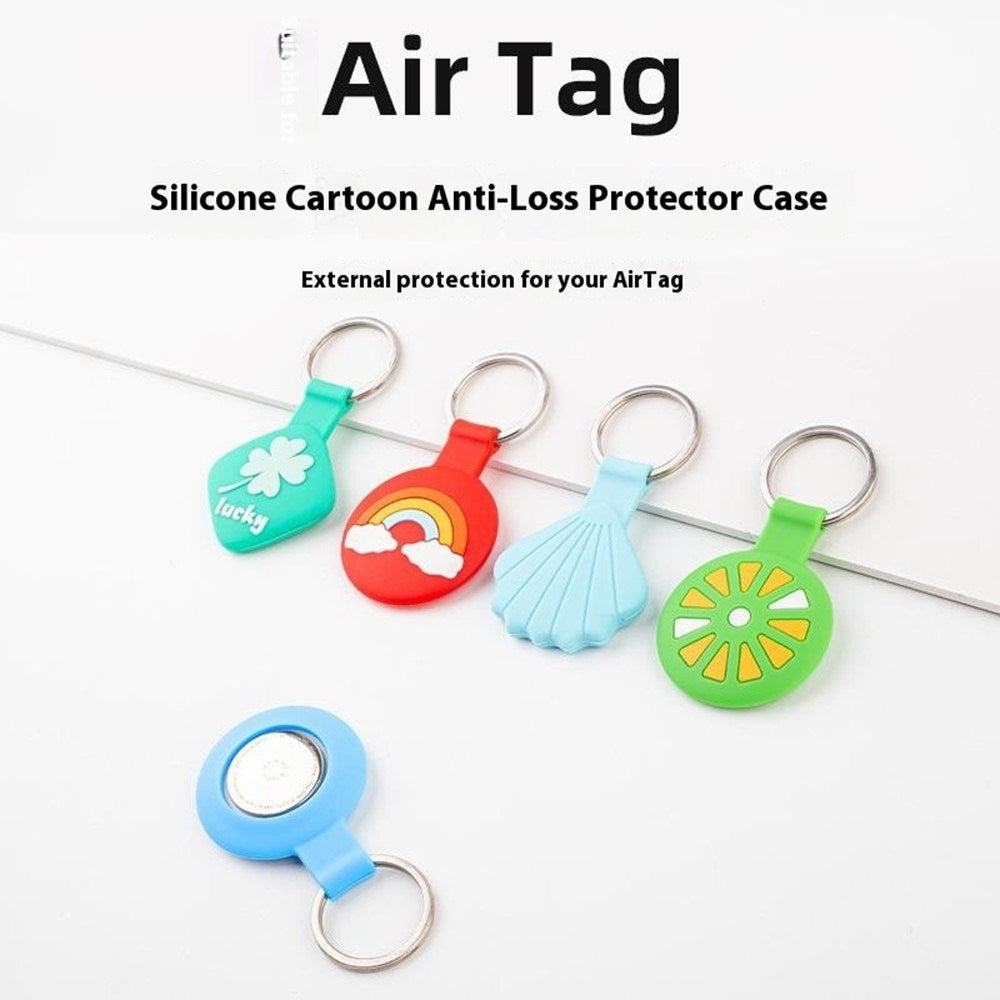 Apple AirTag Silicone Case with Carabiner - Blue Rainbow