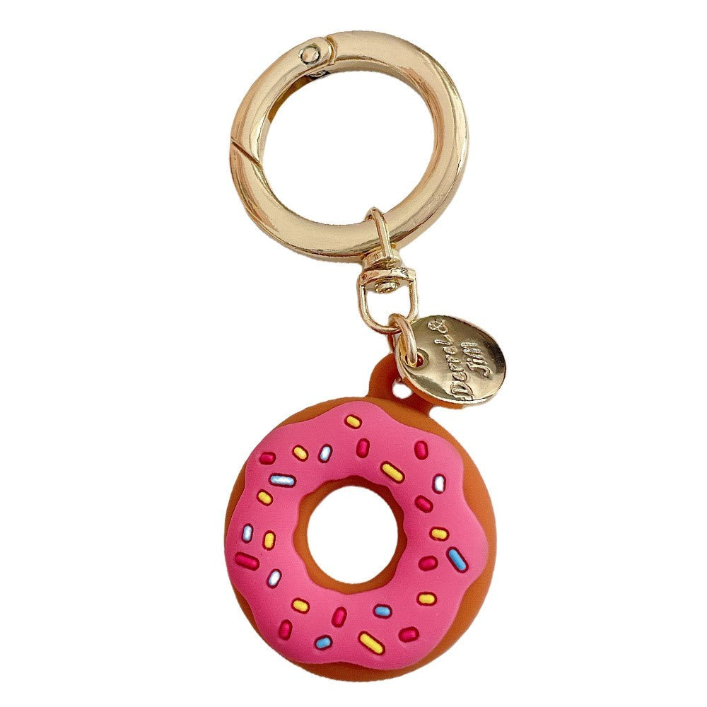 AirTag 1. & 2. Gen. Silicone Case with Round Carabiner - Donut - Pink