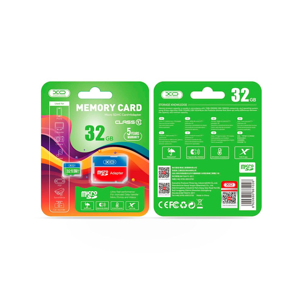 XO microSDHC Memory Card with Adapter 32GB