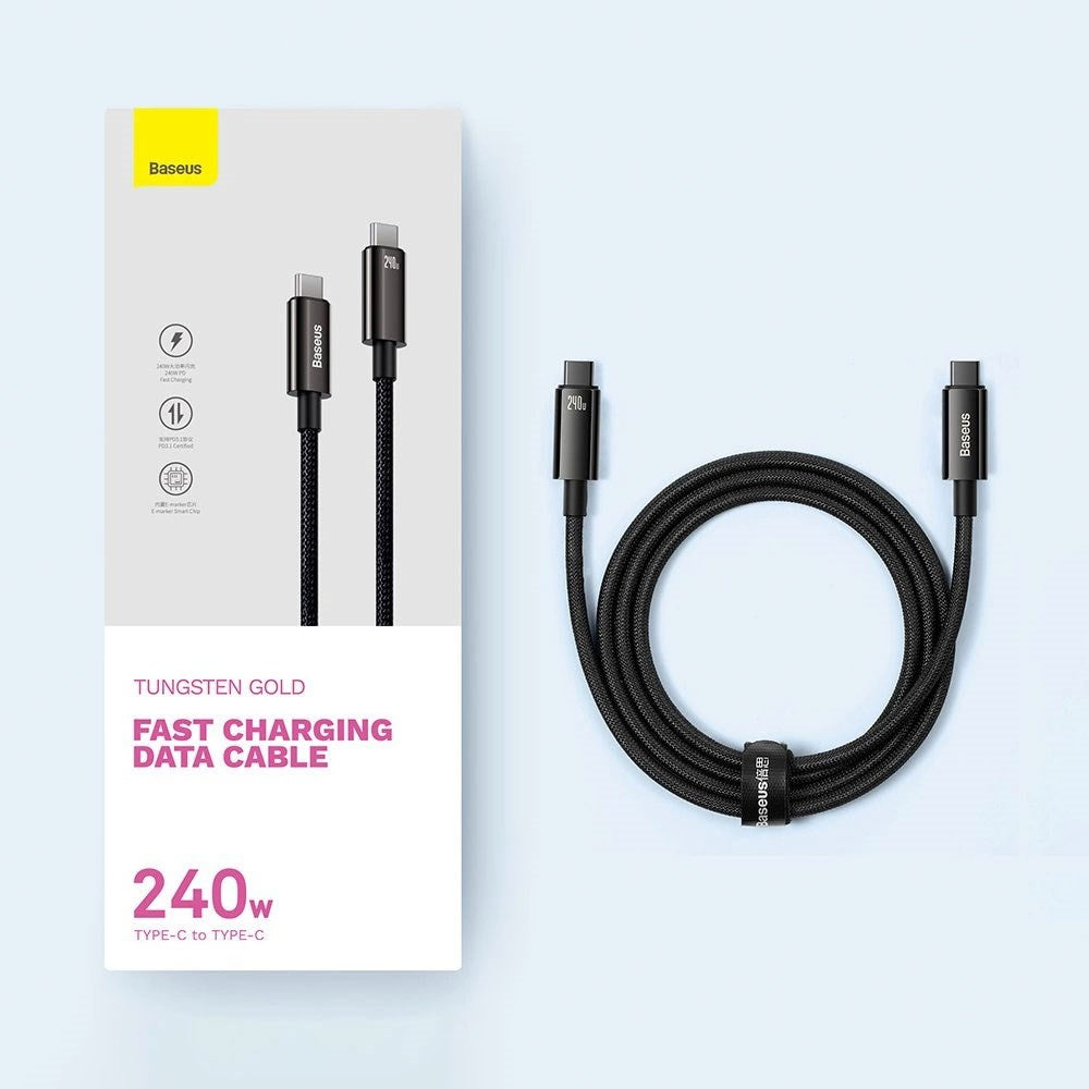 Baseus 240W USB-C to USB-C Cable 480Mb/s - 3m - Black