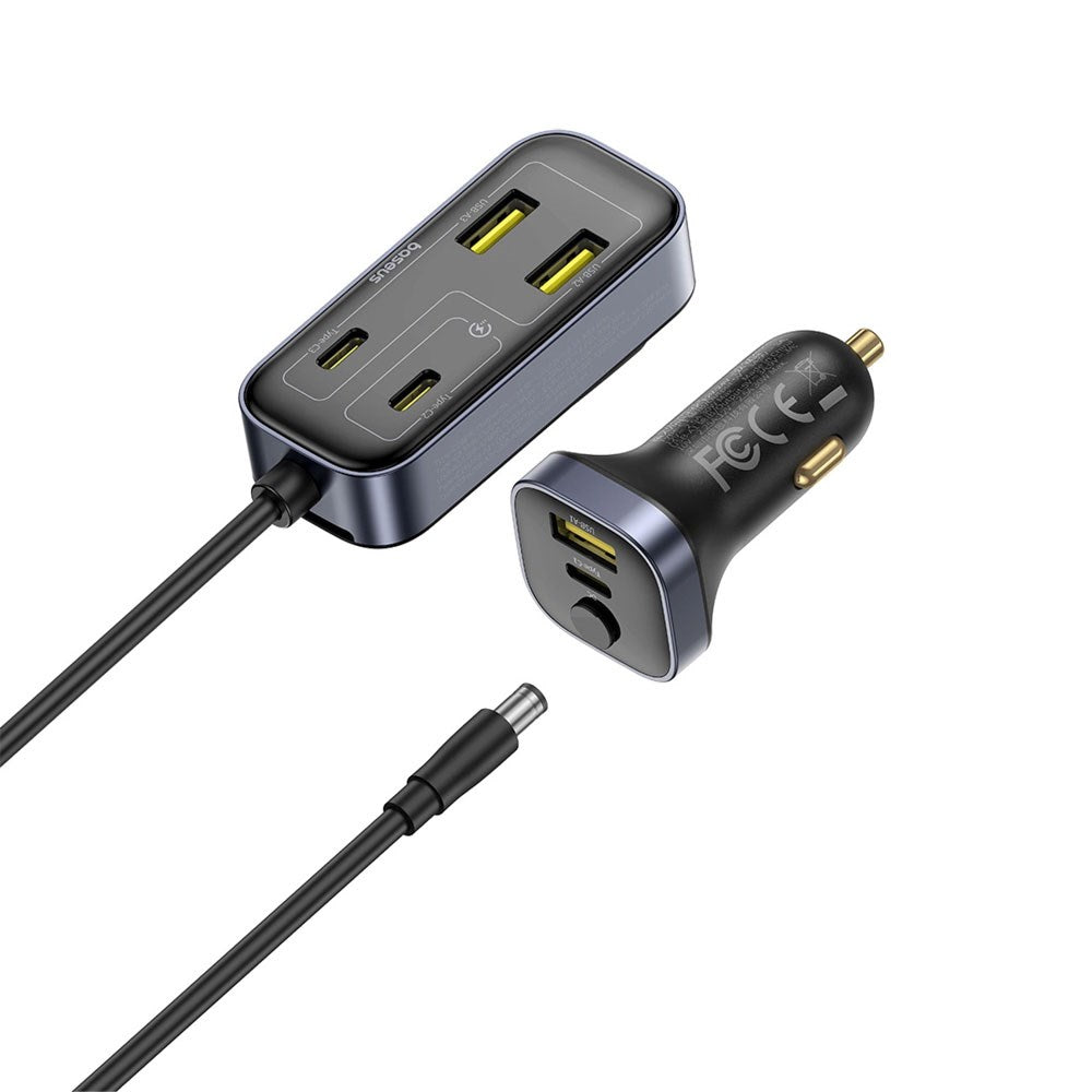 Baseus Multifunctional Car Charger 110W with 3 x USB-A & 3 x USB-C - 1.5m - Black