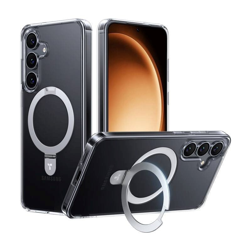 TORRAS Samsung Galaxy S25 Guardian Ostand Series Case with Kickstand - MagSafe Compatible - Transparent