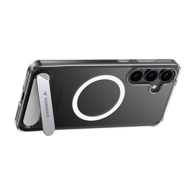TORRAS Samsung Galaxy S25 Pstand Hybrid Case with Stand Function - MagSafe Compatible - Transparent