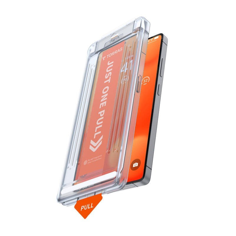 TORRAS Samsung Galaxy S25 Install Master Tempered Glass Screen Protector - Transparent