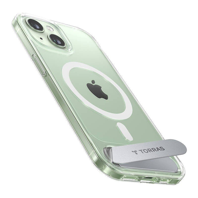 TORRAS iPhone 15 Pstand Hybrid Case with Stand Function - MagSafe Compatible - Transparent