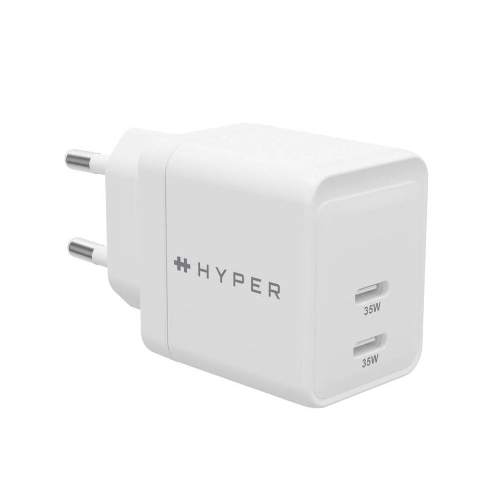 Hyper HyperJuice 35W GaN Wall Charger with 2 x USB-C – White