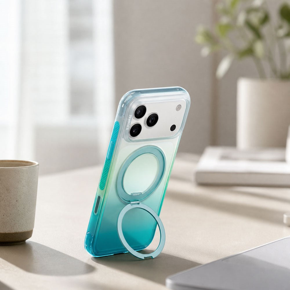 iPhone 18 Pro Max / 17 Pro Max TORRAS O3 Air Gradient Case - MagSafe Compatible - Green / Blue