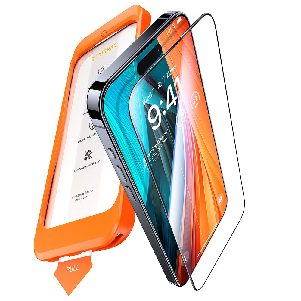 TORRAS iPhone 16 Plus Full Fit Tempered Screen Protector Glass - Transparent