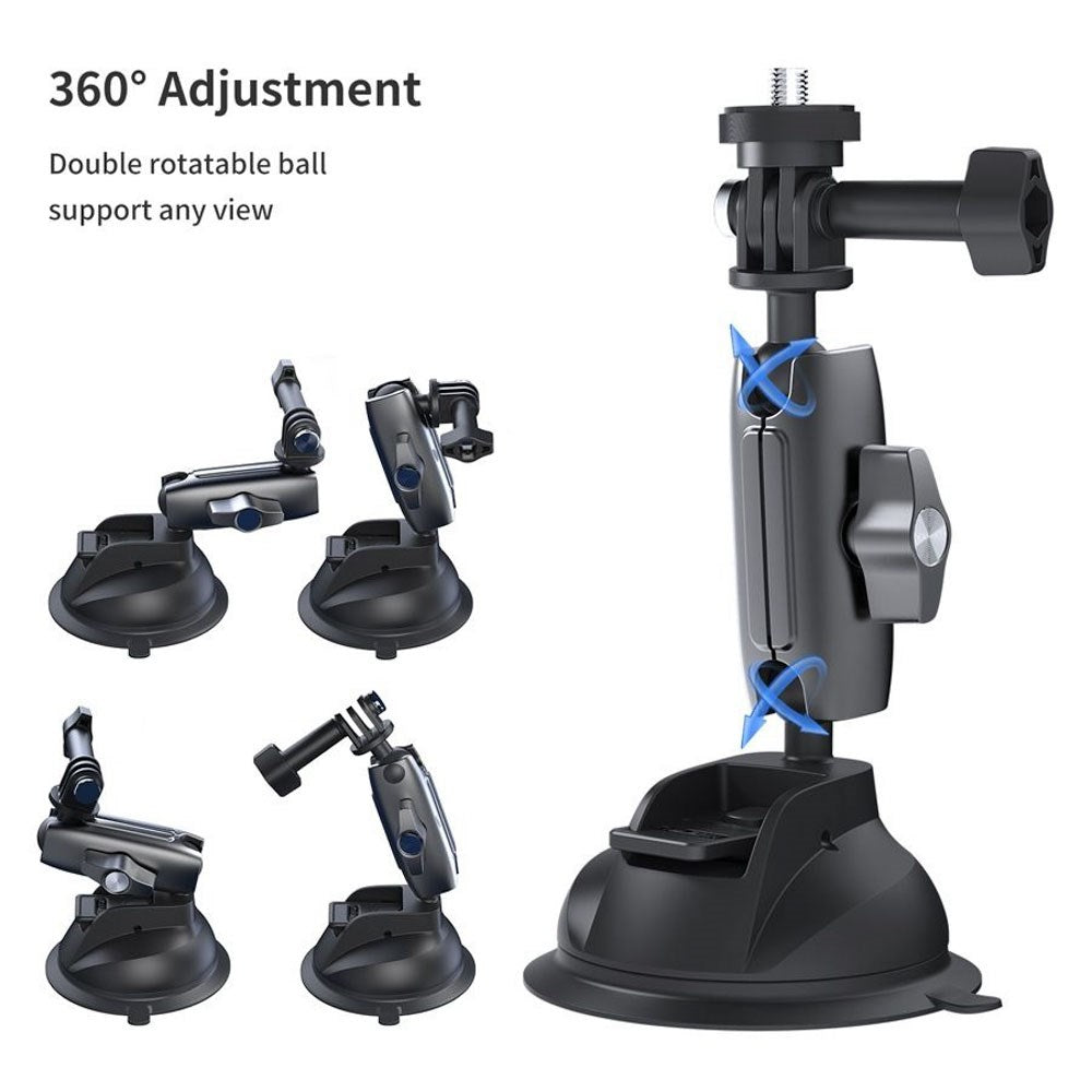 TELESIN Suction Cup Mount for Action Camera & Smartphone - Black