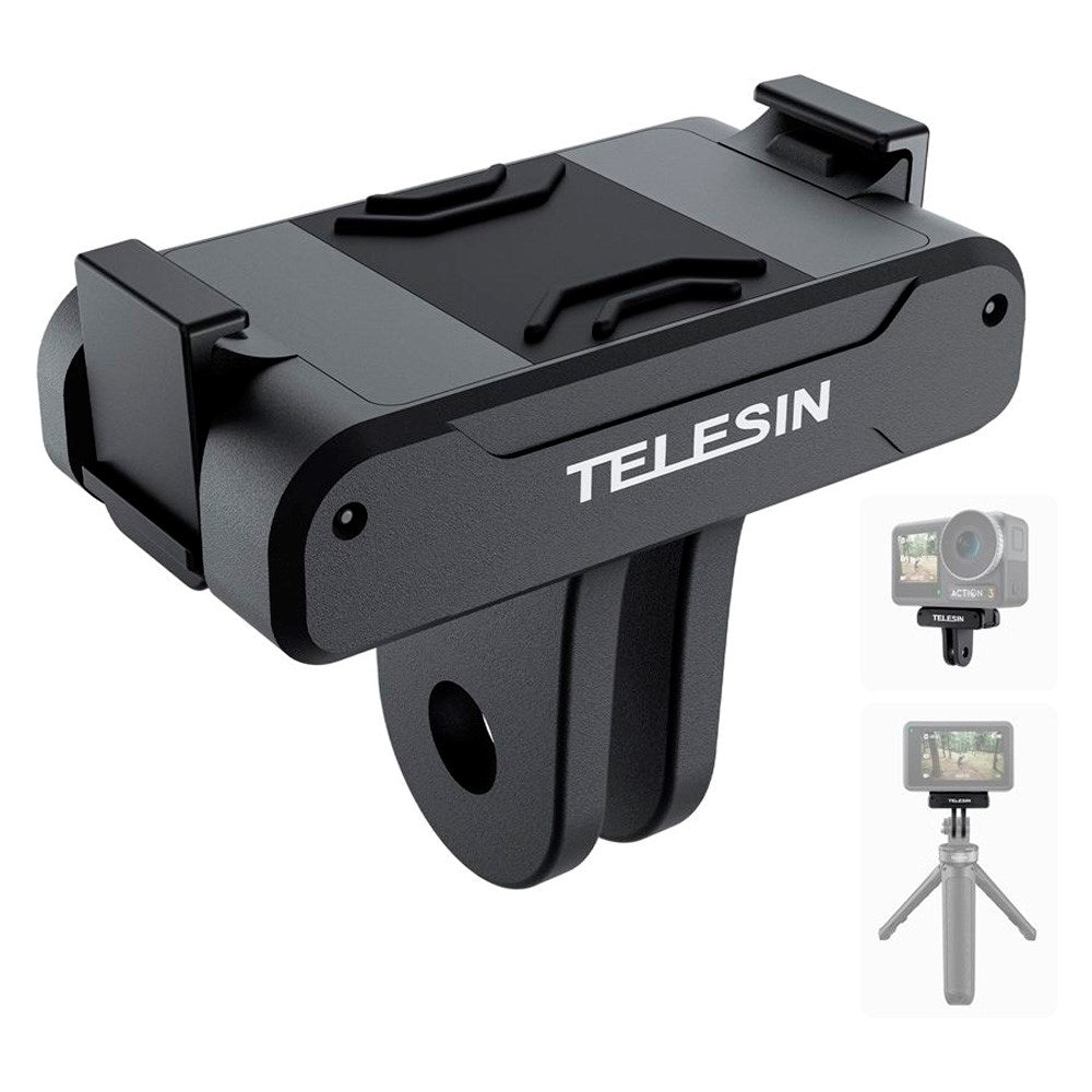 TELESIN Magnetic Double Claw Mount for DJI Osmo Action 3 / 4 / 5 Pro - Black