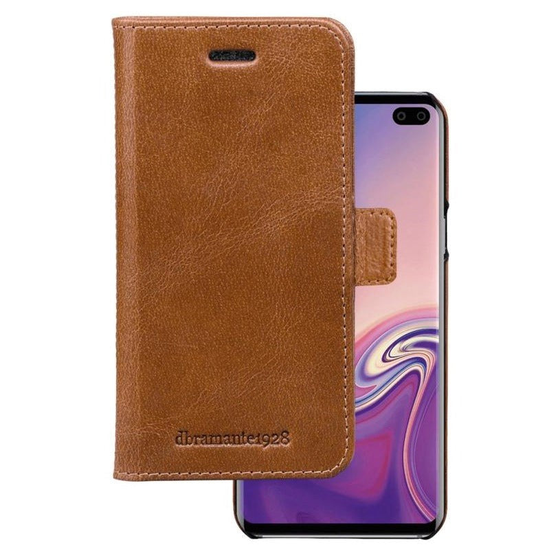 Samsung Galaxy S10+ (Plus) dbramante1928 Lynge Genuine Leather Magnet Wallet Case Tan