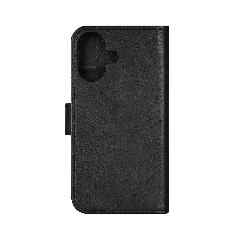 iPhone 16 Classic Wallet Flip Case with Stand Function - Black