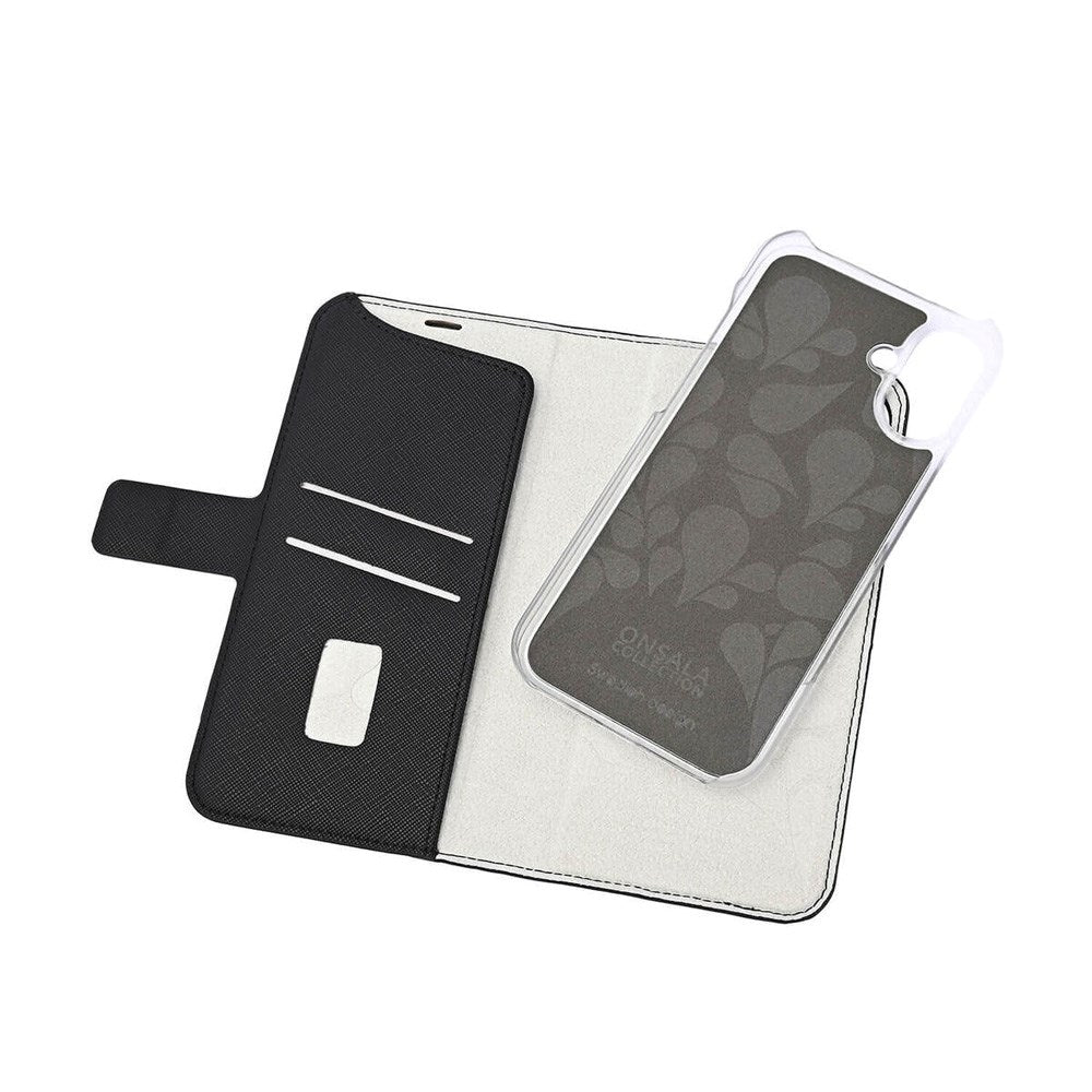 Onsala iPhone 16 Plus ECO Flip Cover with Wallet - MagSafe Compatible - Black
