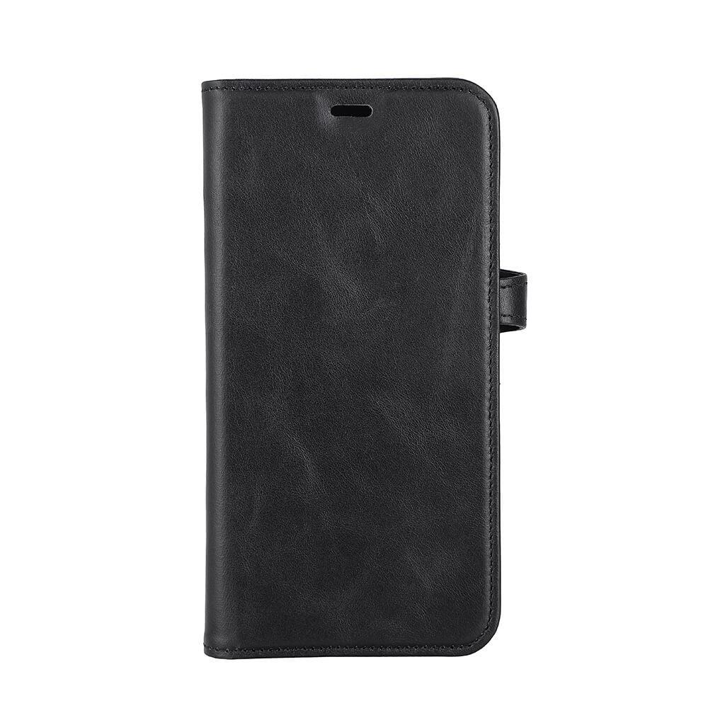 iPhone 14 Plus Buffalo Wallet Genuine Leather Magnet Wallet Case - Black