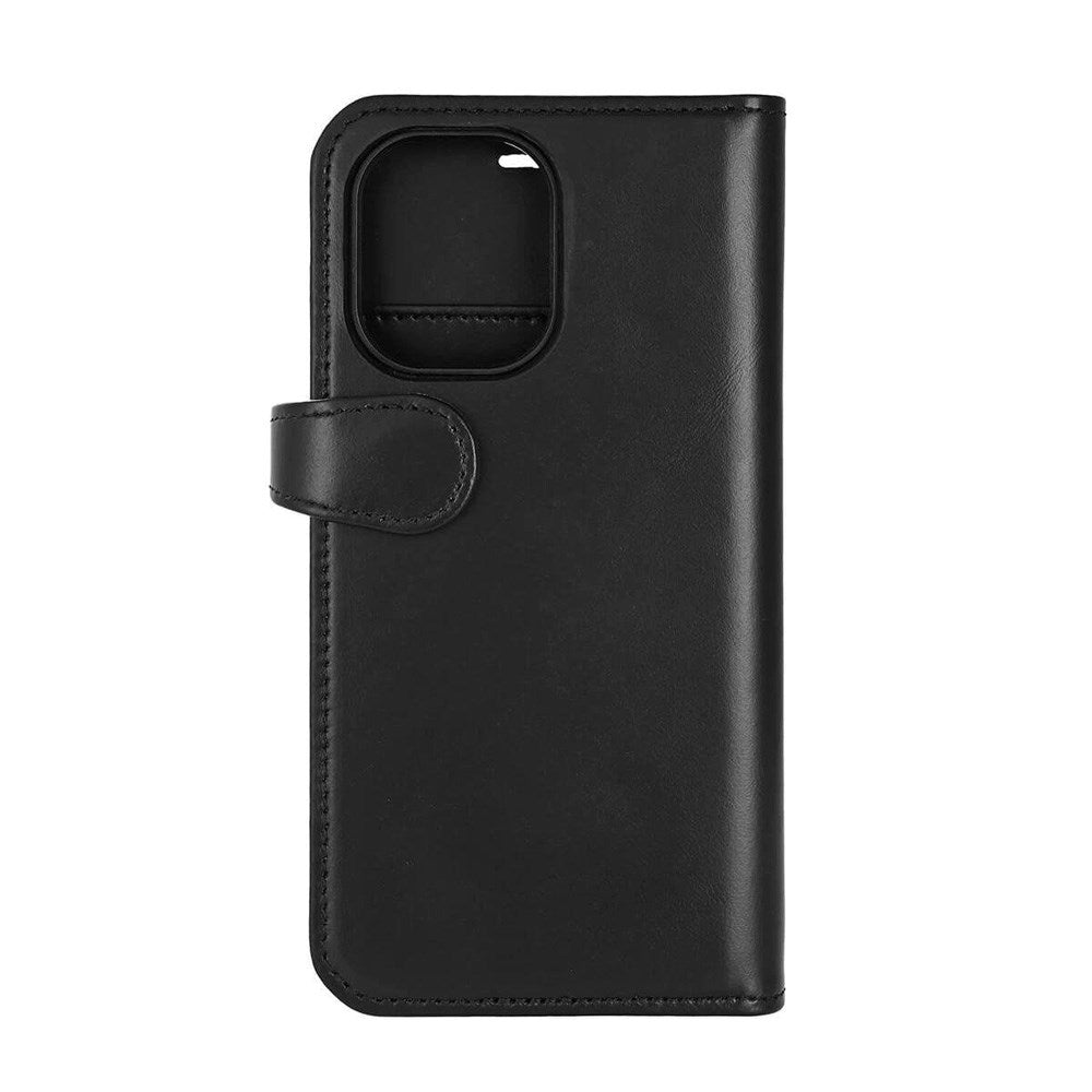 iPhone 16 Buffalo 2-in-1 Wallet Genuine Leather Magnet Flip Case with Wallet - MagSafe Compatible - Black