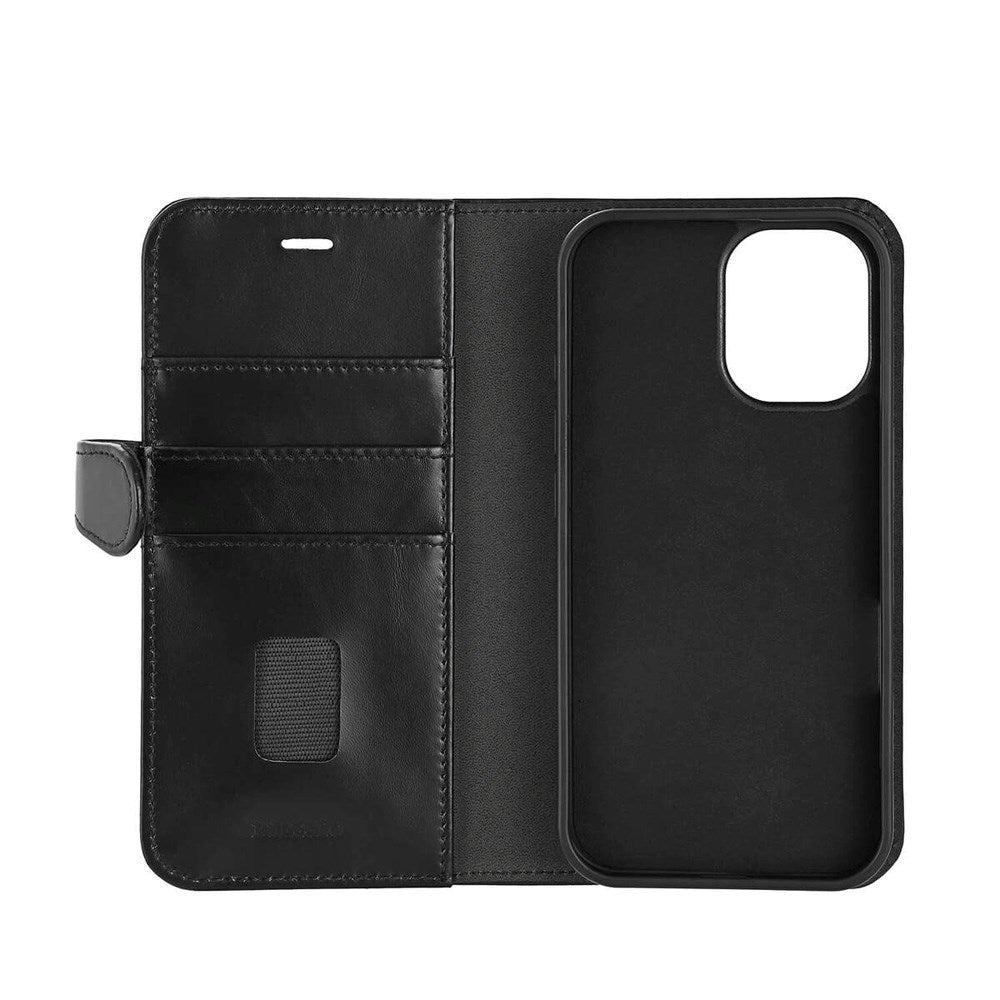 iPhone 16 Buffalo 2-in-1 Wallet Genuine Leather Magnet Flip Case with Wallet - MagSafe Compatible - Black