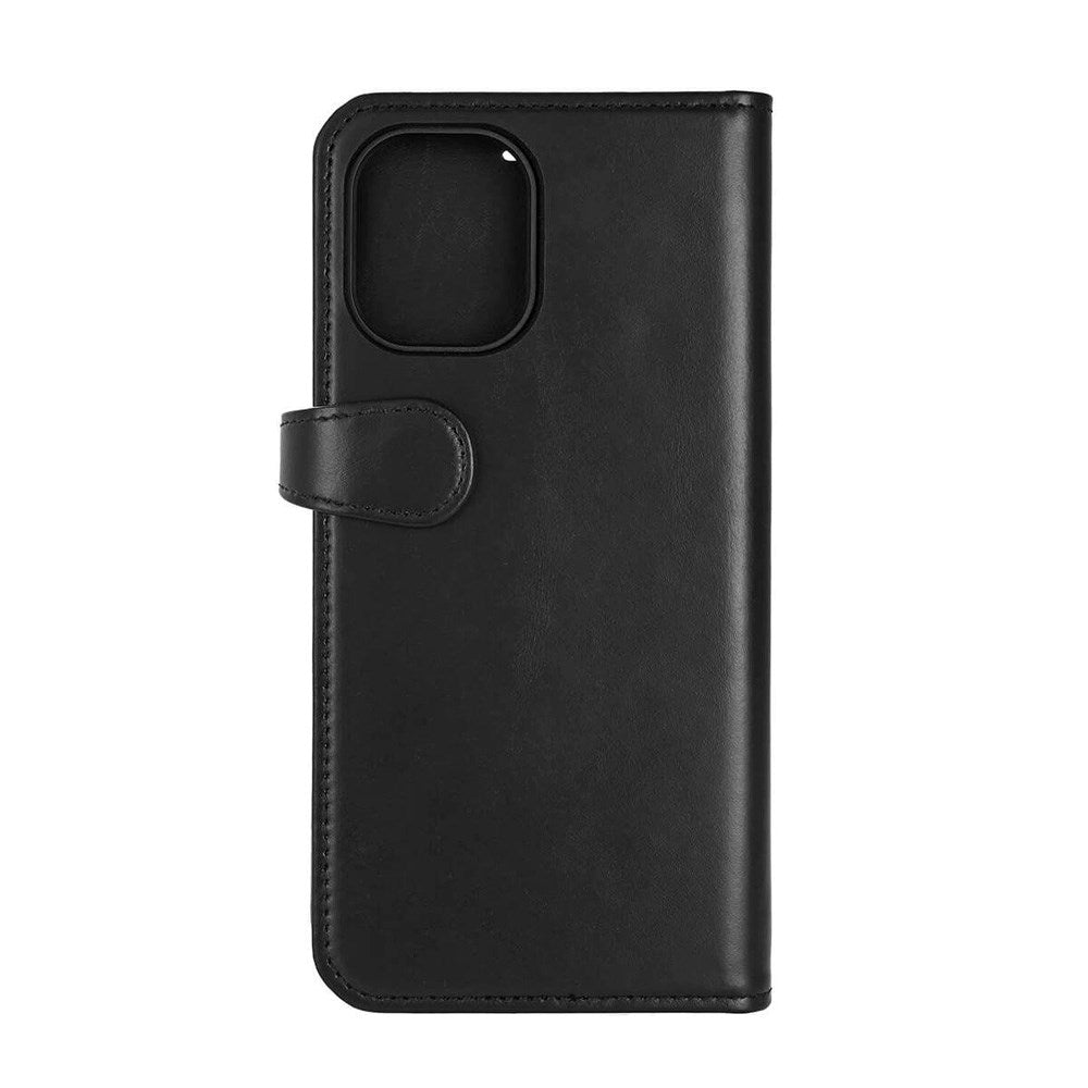 iPhone 16 Plus Buffalo 2-in-1 Wallet Genuine Leather Magnet Flip Case with Wallet - MagSafe Compatible - Black