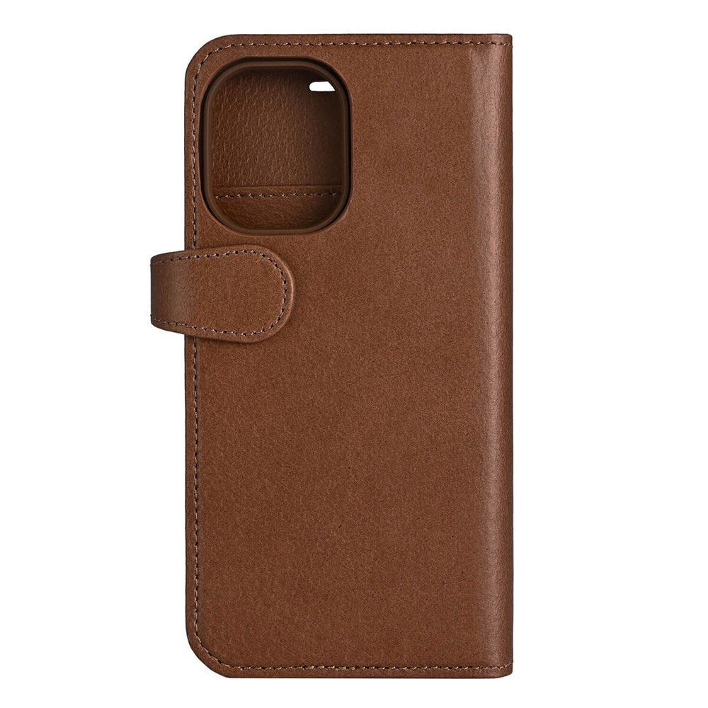 iPhone 16 Buffalo 2-in-1 Wallet Genuine Leather Magnet Flip Case with Wallet - MagSafe Compatible - Brown