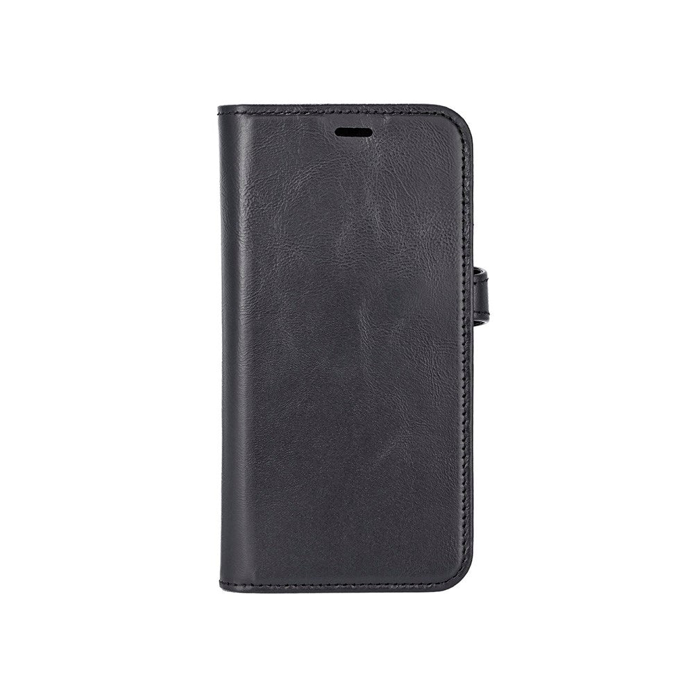 iPhone 16e Buffalo 2-in-1 Genuine Leather Flip Case - Black