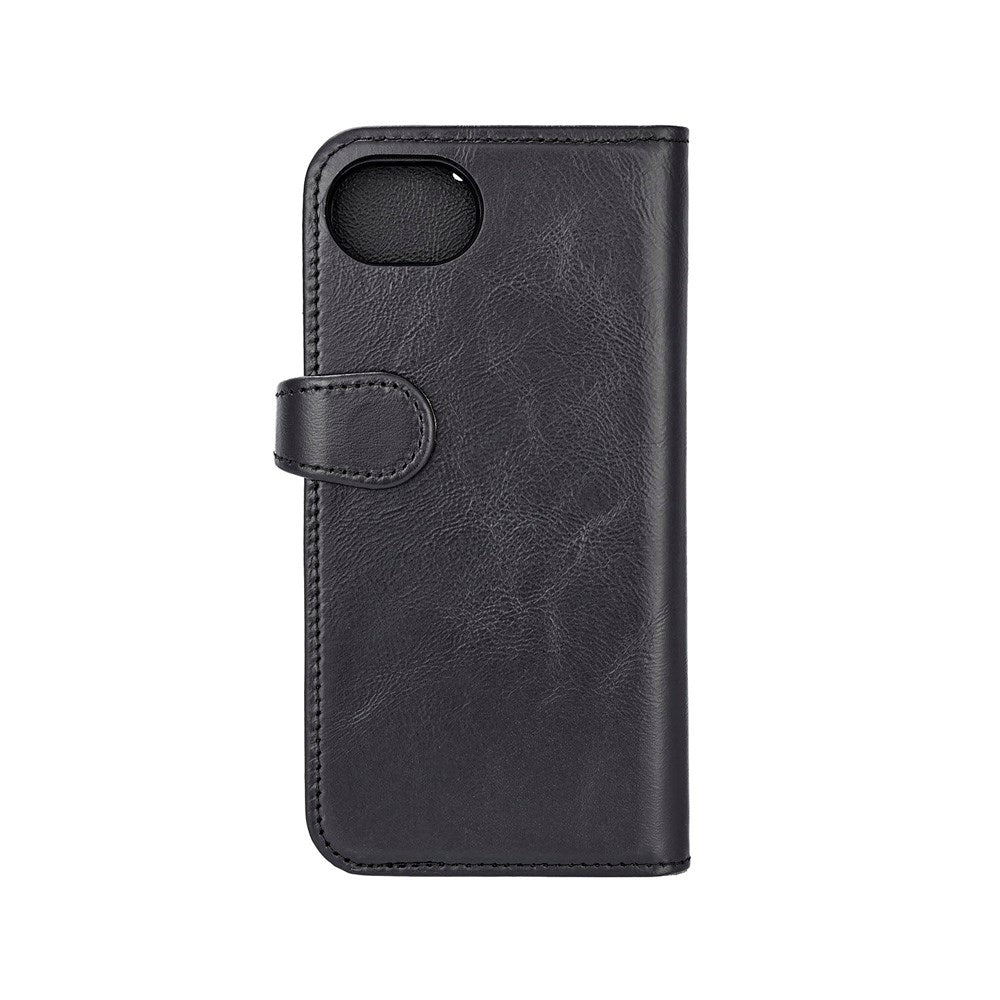 iPhone 16e Buffalo 2-in-1 Genuine Leather Flip Case - Black