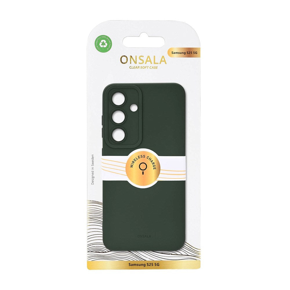 Onsala Samsung Galaxy S25 Silicone Touch Case - Olive Green