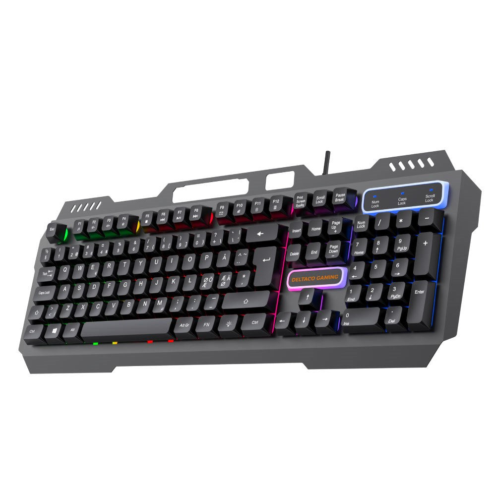 Deltaco DK130 Gaming Keyboard with RGB Lighting - Nordic Layout - Black