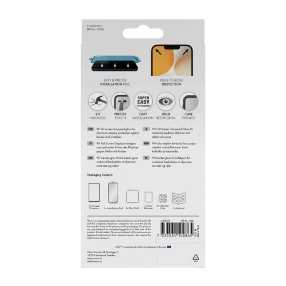 OnePlus 15 X2O 9H Full Fit Tempered Screen Protector Glass - Transparent