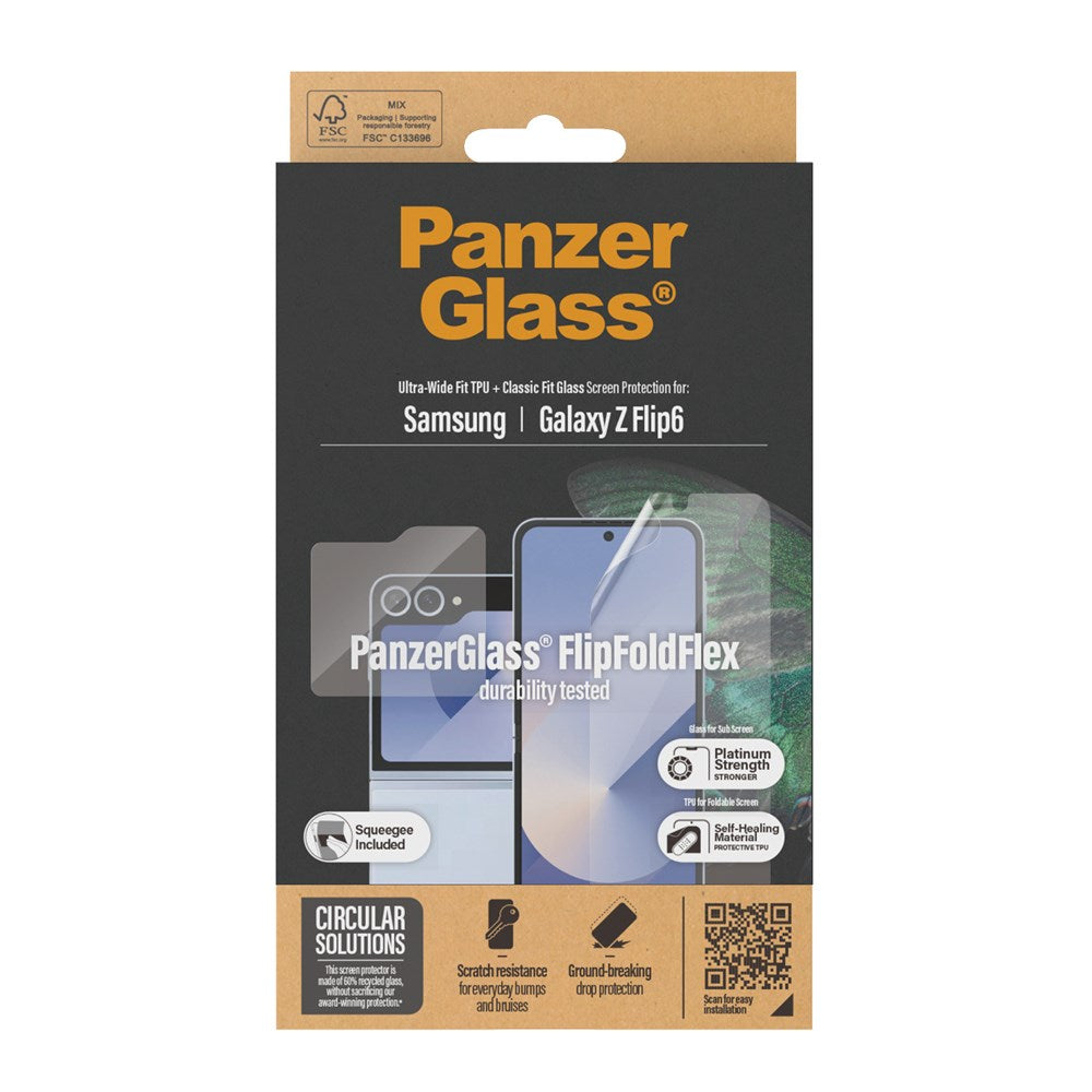 Samsung Galaxy Z Flip7 FE / Flip6 PanzerGlass FlipFoldFlex Screen Protector - Platinum Strength - Transparent
