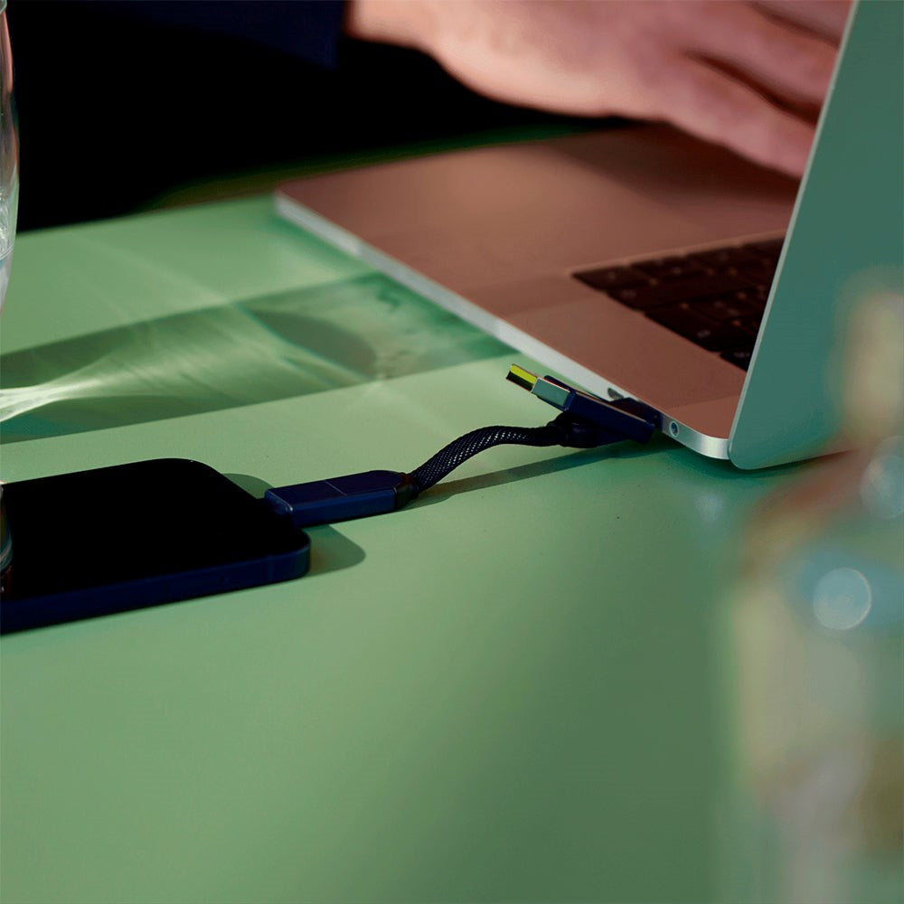 Rolling Square inCharge X USB-A and USB-C Cable For Micro USB / USB-C / Lightning 6-In-1 100W - Black