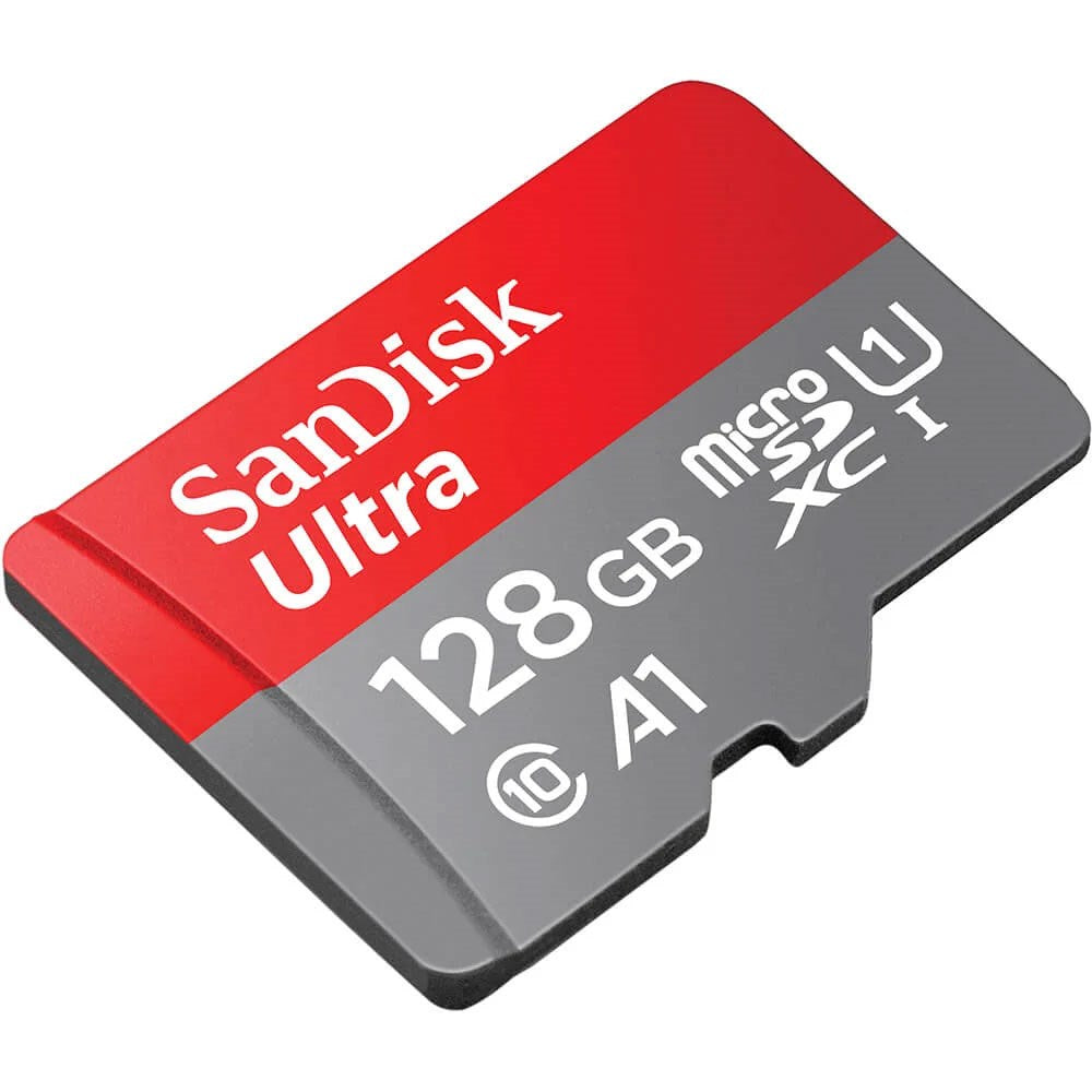SanDisk MicroSDXC Memory Card with Adapter - 128GB - Red / Grey