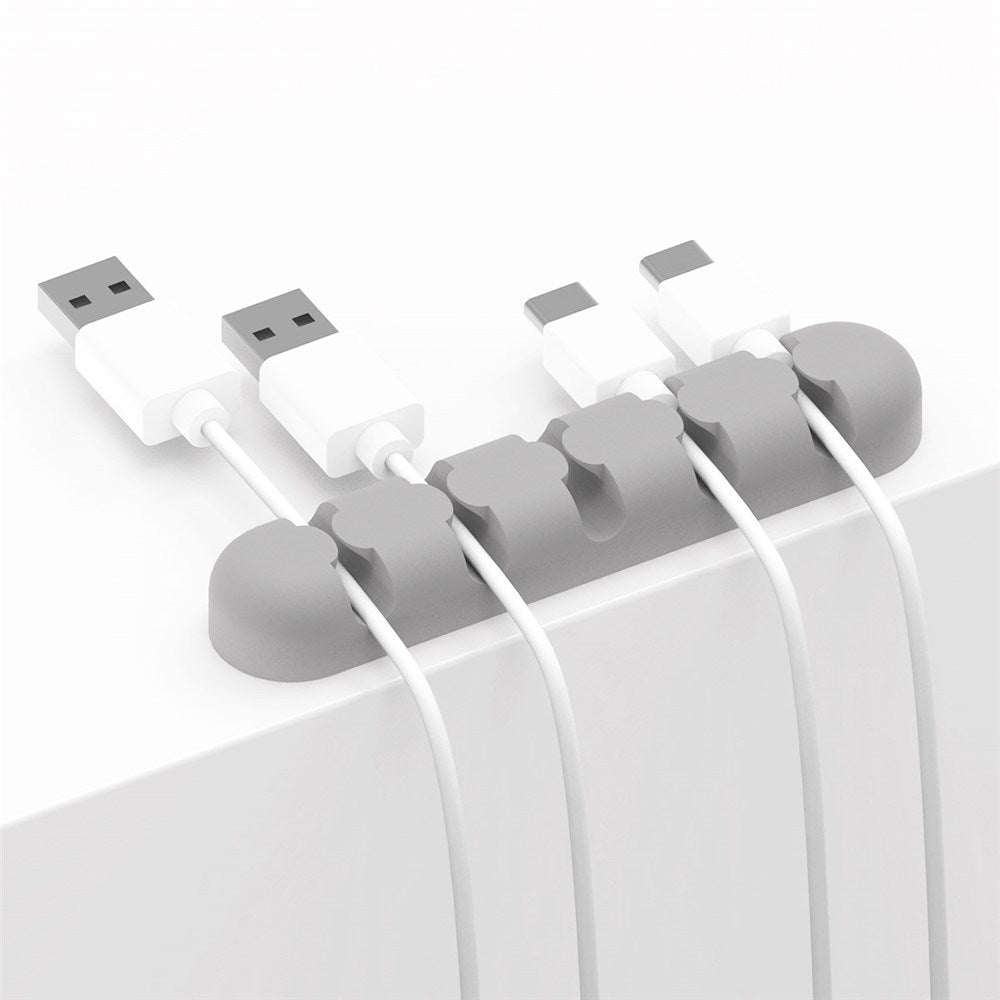 Self-Adhesive Cable Organizer - 5 x Holders - Grey