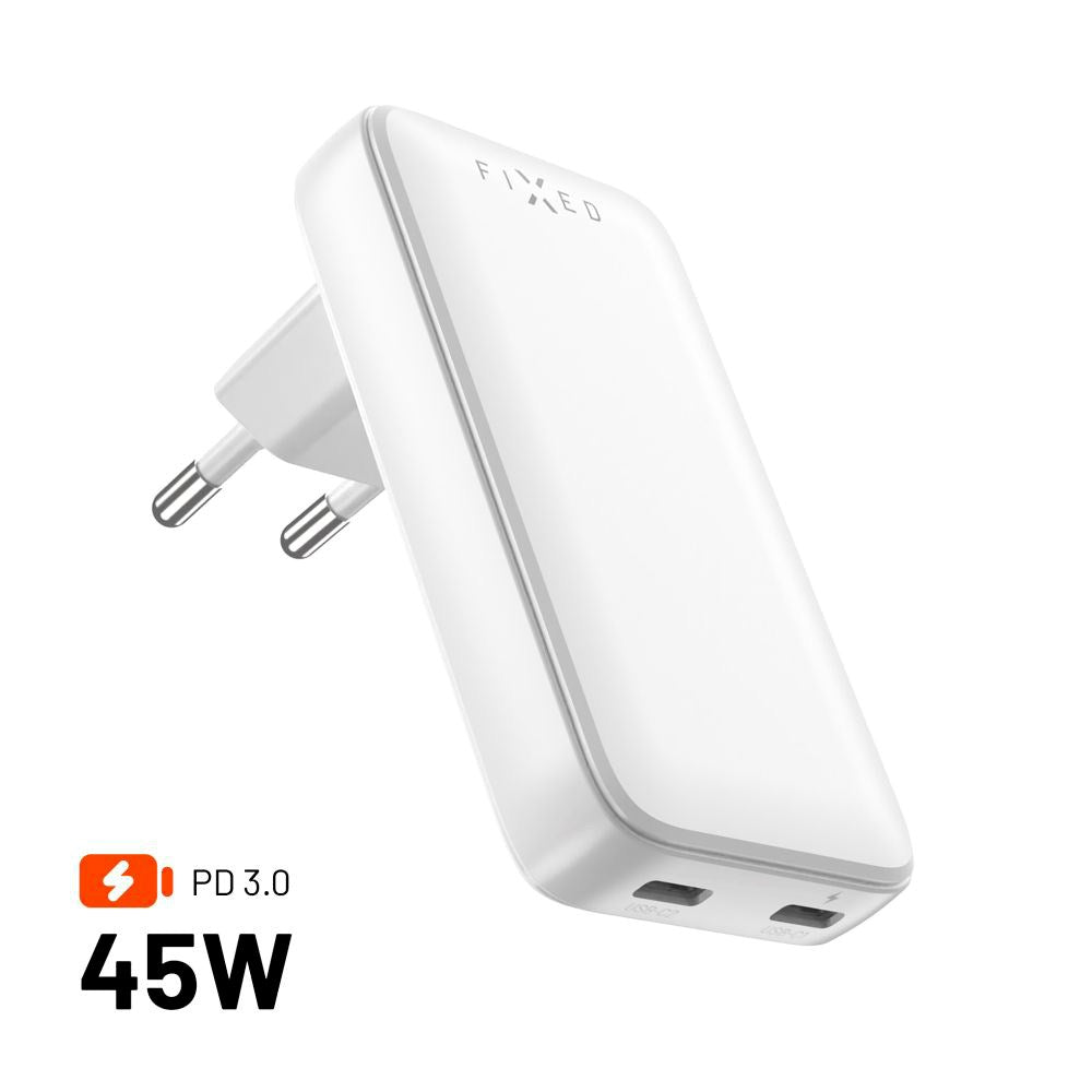 Fixed Slim GaN 90W USB-C Charger - 2 Ports - Fast Charging - White