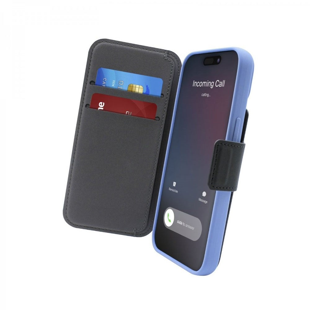 iPhone 14 Pro Max / 13 Pro Max Puro Folio Flip Case with Card Holder - MagSafe Compatible - Black