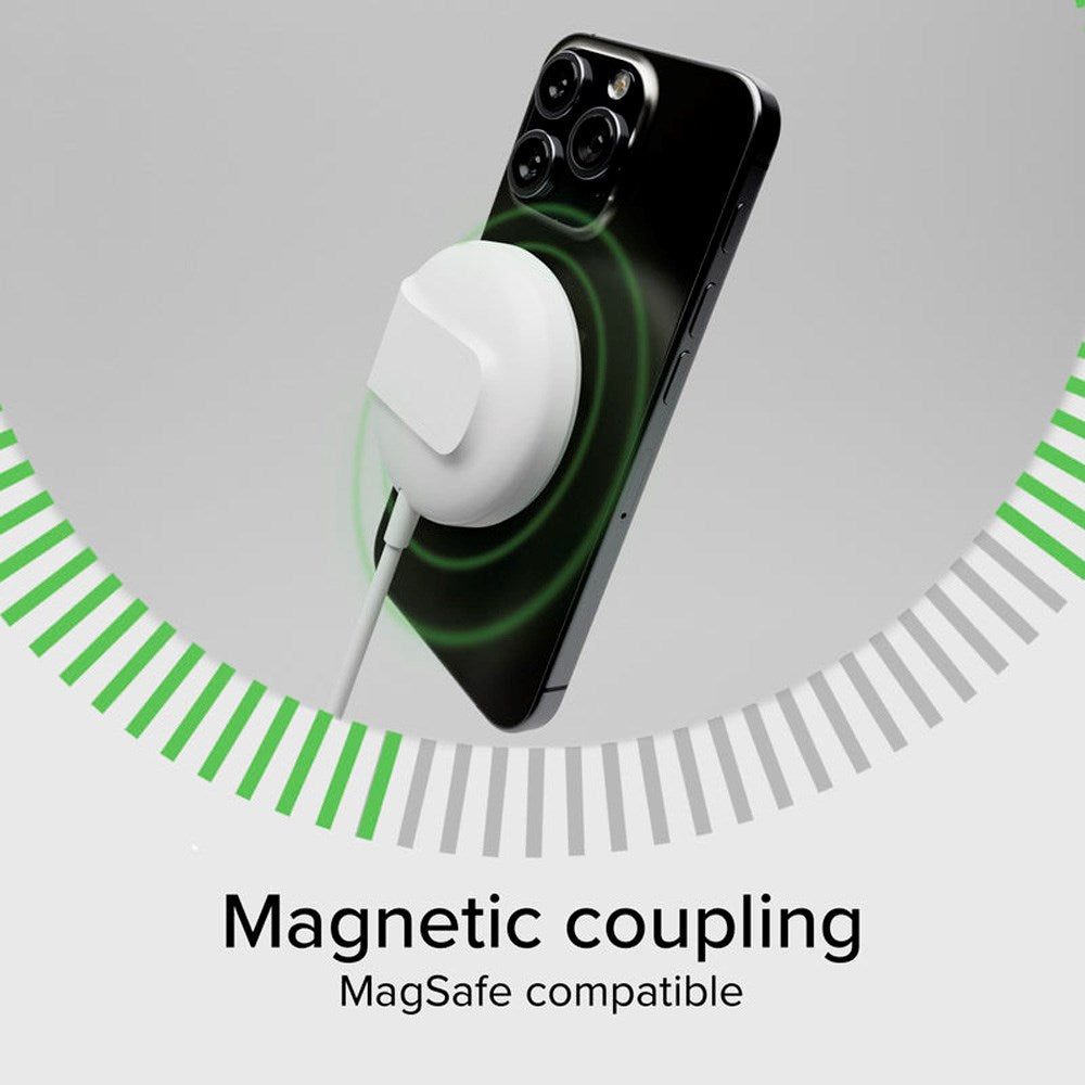 SBS 15W Qi2 Wireless Charger with Kickstand - MagSafe Compatible - White