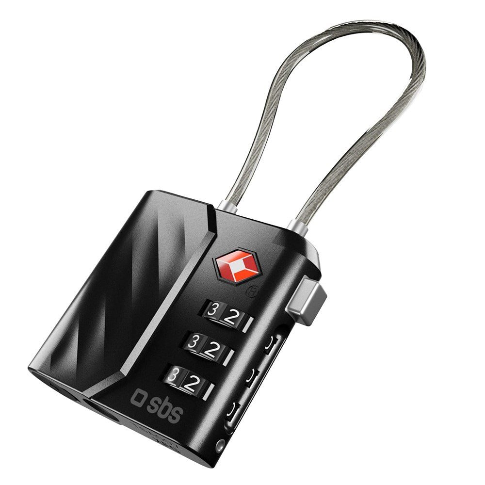 TSA-Padlock Compatible with Apple FindMy - GPS & Bluetooth Tracker - Black
