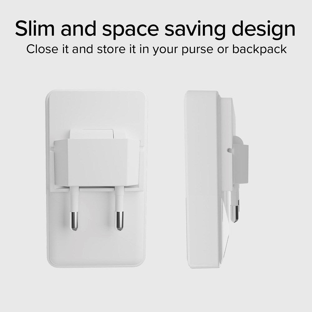 SBS 20W Flexi Foldable Wall Charger with 1x USB-A & 1x USB-C - White