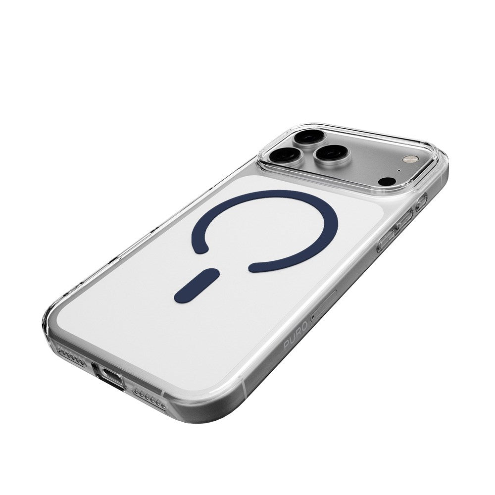 iPhone 17 Pro PURO LITE MAG Hybrid Case - MagSafe Compatible - Transparent / Blue