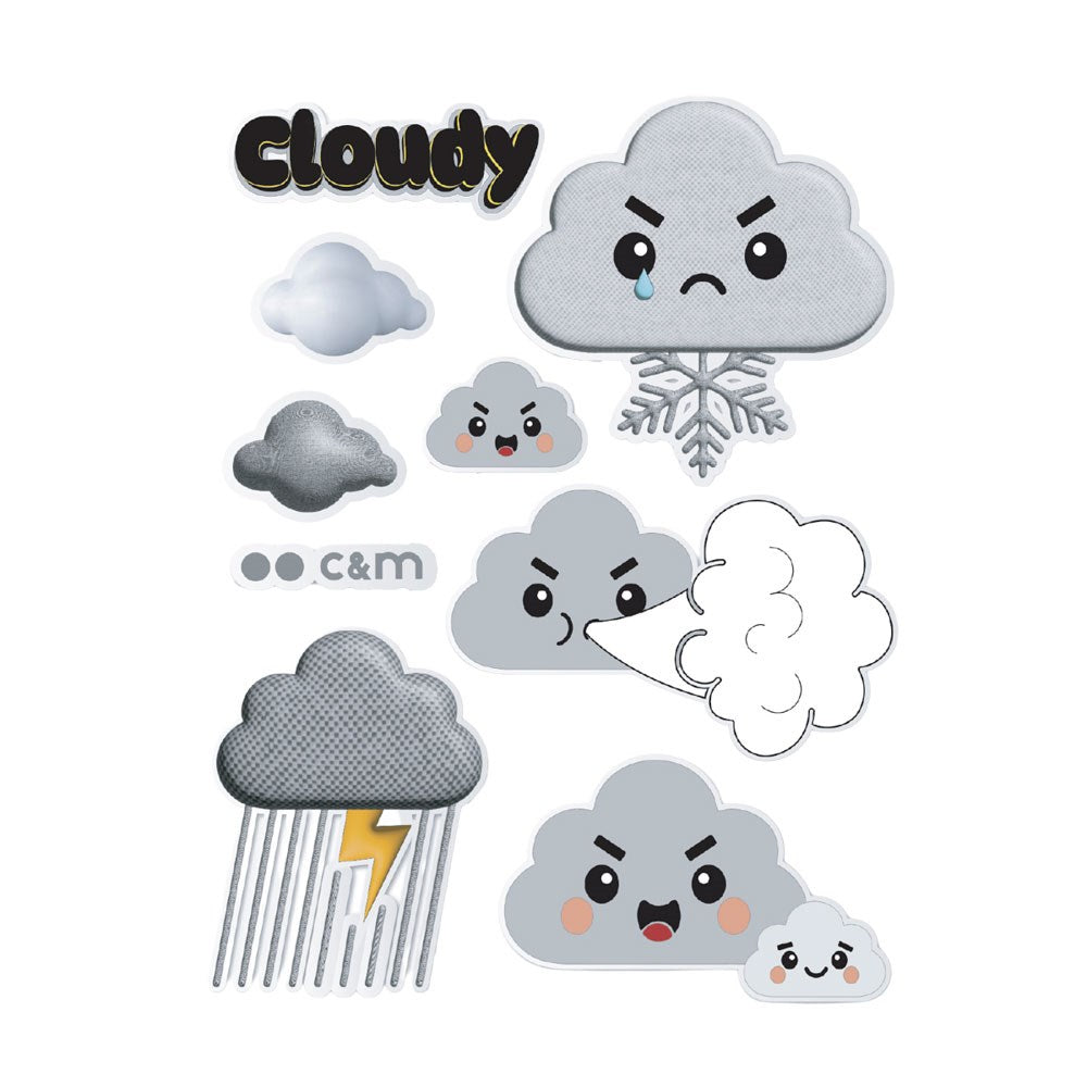 Case&Me Decorative Stickers - Grey / Cloud