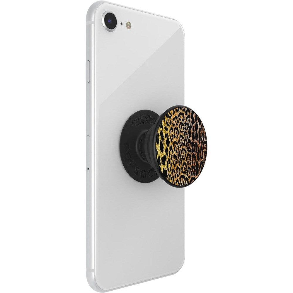 POPSOCKETS PopGrip Original Embossed Metal Leopard Removable Grip with Stand Function