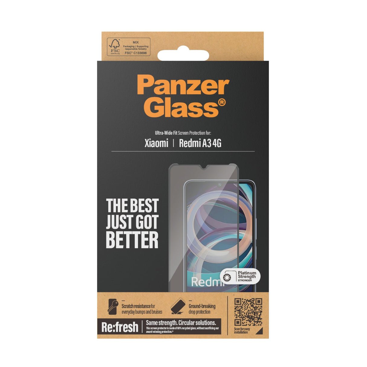Xiaomi Redmi A3 - PanzerGlass Ultra-Wide Fit Screen Protector - Transparent