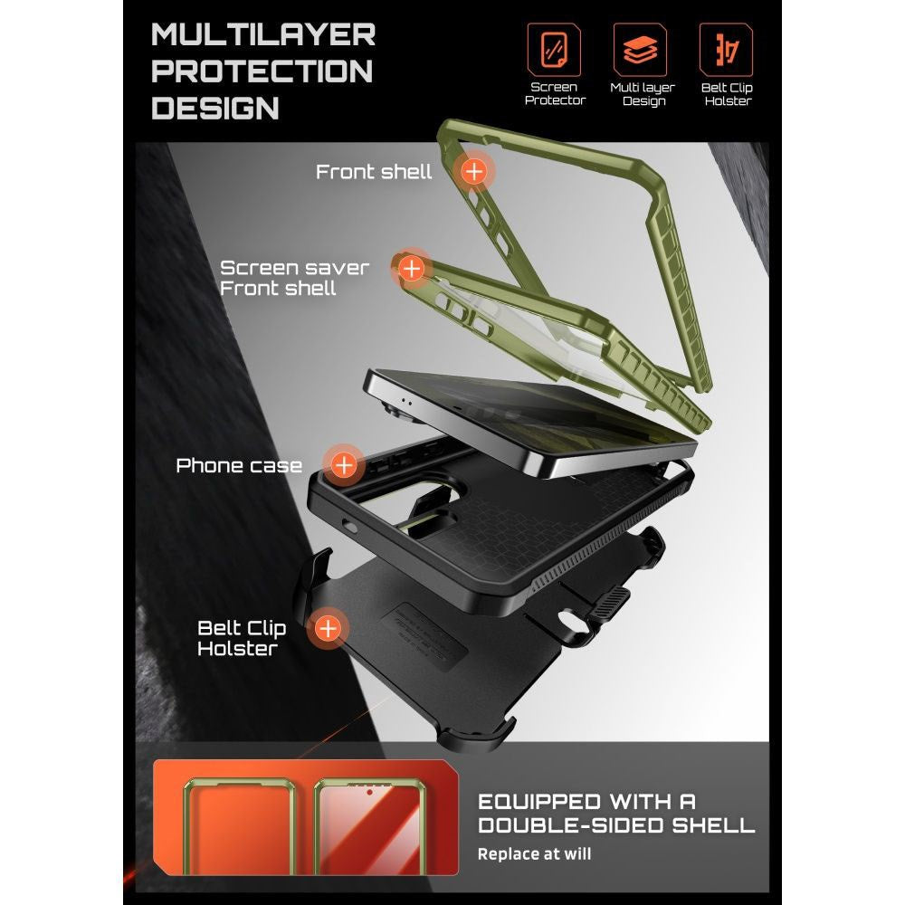 Samsung Galaxy S26 Ultra SUPCASE Unicorn Beetle Pro Mag Case with 2x Front Frame - MagSafe Compatible - Green