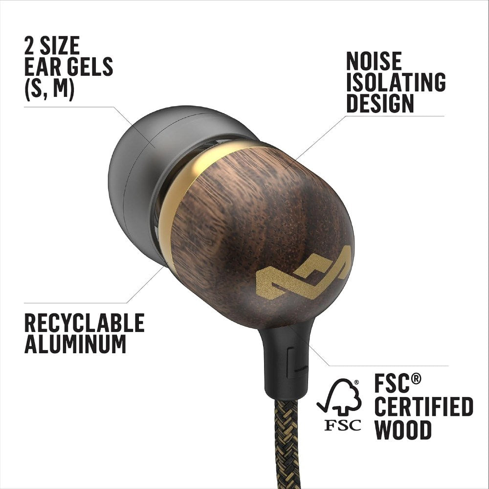 House of Marley Smile Jamaica Jack Plug In-Ear Headphones - Brass