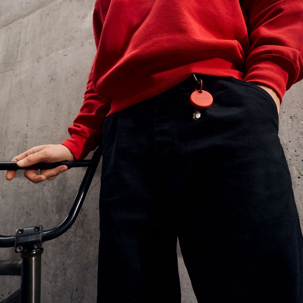 Chipolo POP Bluetooth GPS Tracker - Compatible with Apple Find My & Google's Find My Device - Red