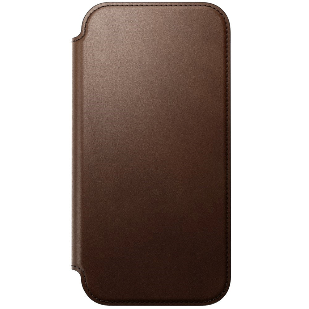 iPhone 18 Pro Nomad Modern Leather Folio Case - MagSafe Compatible - Brown